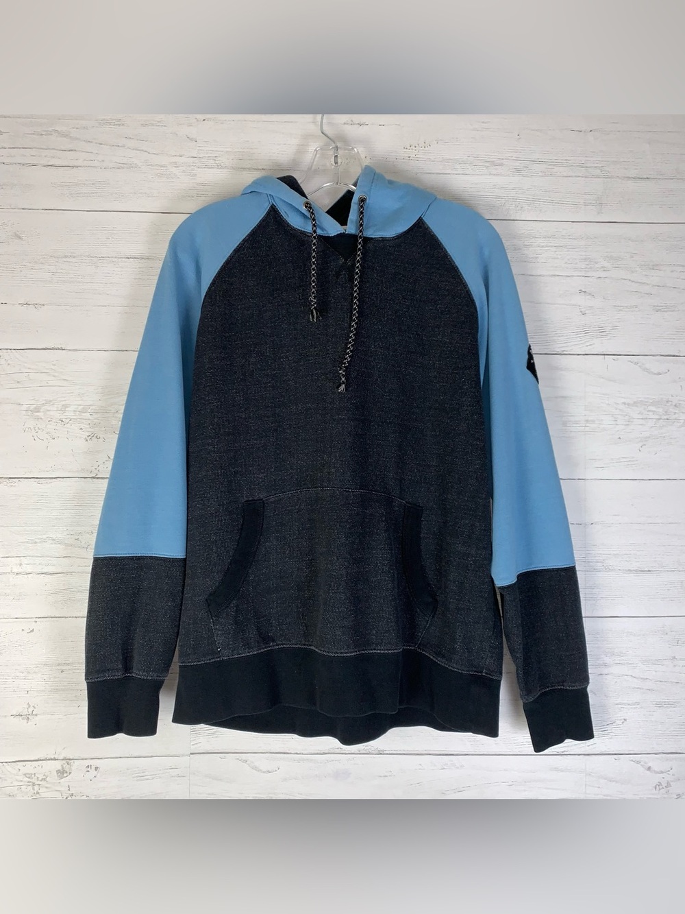 Vissla two tone blue fleece hoodie size Large juniors